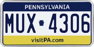 PA license plate MUX4306