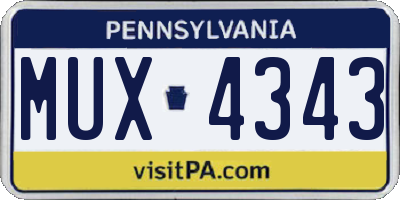PA license plate MUX4343