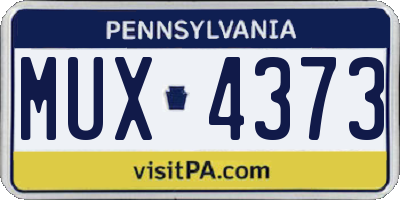PA license plate MUX4373