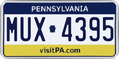PA license plate MUX4395