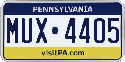 PA license plate MUX4405