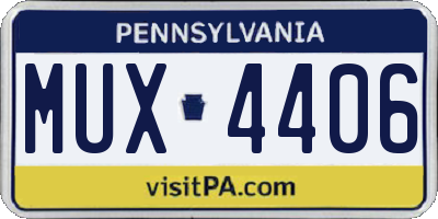 PA license plate MUX4406