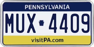 PA license plate MUX4409