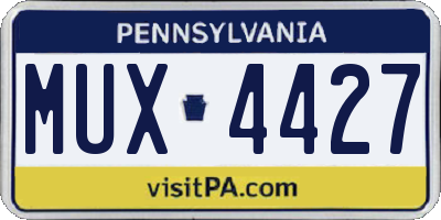 PA license plate MUX4427