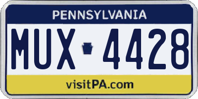 PA license plate MUX4428