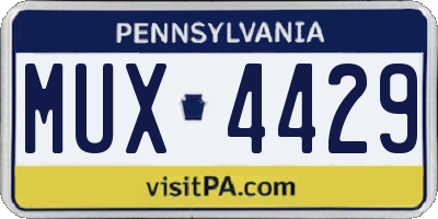 PA license plate MUX4429