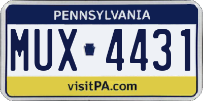 PA license plate MUX4431