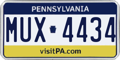 PA license plate MUX4434