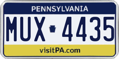 PA license plate MUX4435