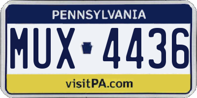 PA license plate MUX4436