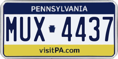 PA license plate MUX4437