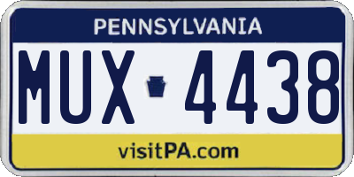 PA license plate MUX4438