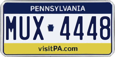 PA license plate MUX4448