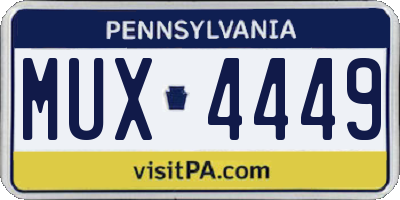 PA license plate MUX4449