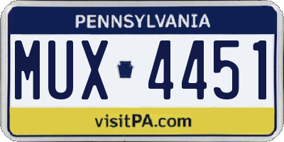 PA license plate MUX4451