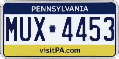 PA license plate MUX4453