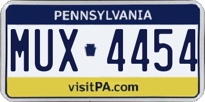 PA license plate MUX4454