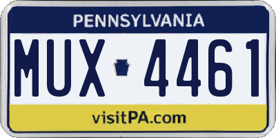 PA license plate MUX4461