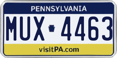 PA license plate MUX4463