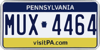 PA license plate MUX4464