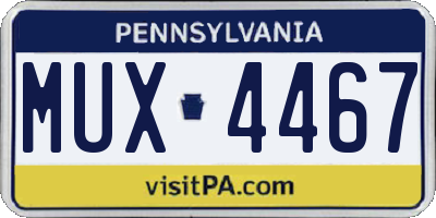 PA license plate MUX4467