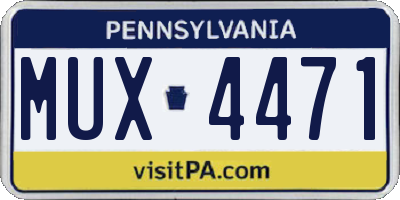 PA license plate MUX4471