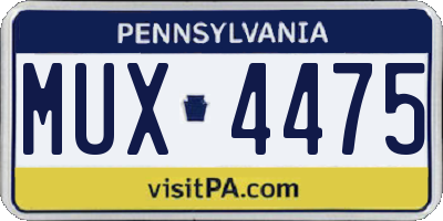 PA license plate MUX4475