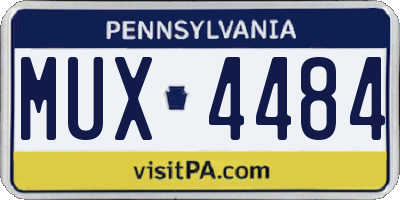 PA license plate MUX4484