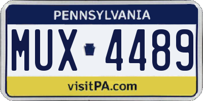 PA license plate MUX4489