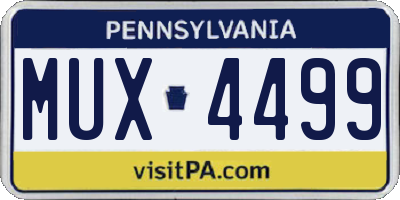PA license plate MUX4499