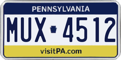 PA license plate MUX4512