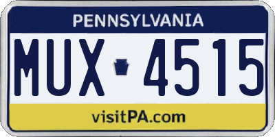 PA license plate MUX4515