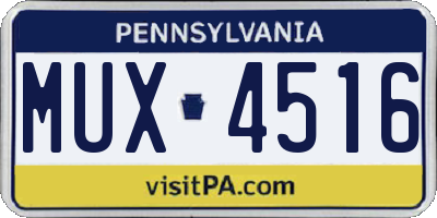 PA license plate MUX4516