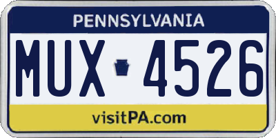 PA license plate MUX4526