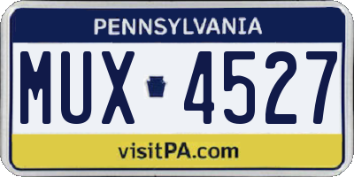 PA license plate MUX4527
