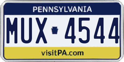 PA license plate MUX4544