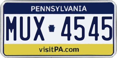PA license plate MUX4545