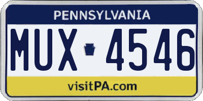 PA license plate MUX4546