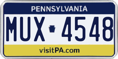 PA license plate MUX4548