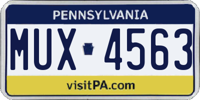 PA license plate MUX4563