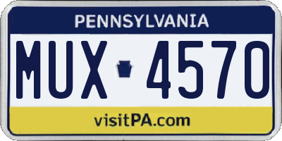 PA license plate MUX4570