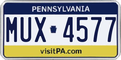 PA license plate MUX4577