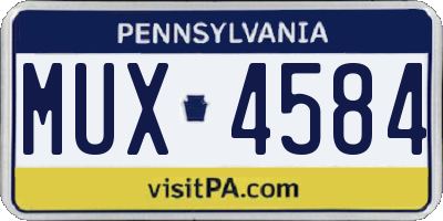 PA license plate MUX4584