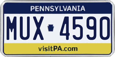 PA license plate MUX4590
