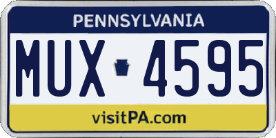 PA license plate MUX4595