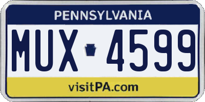PA license plate MUX4599