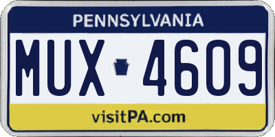 PA license plate MUX4609