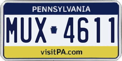 PA license plate MUX4611