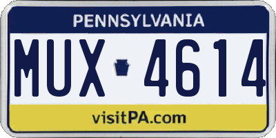 PA license plate MUX4614