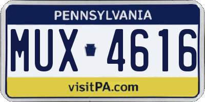 PA license plate MUX4616